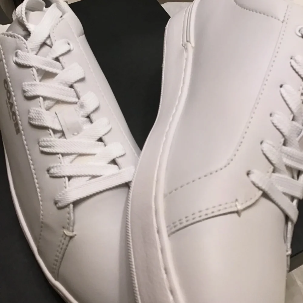 COACH ALL LEATHER OPTIC WHITE SIGNATURE SNEAKERS MENS - Picture 15 of 16